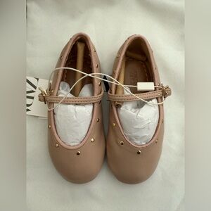 Zara Toddler Blush Pink Flats with Gold Details